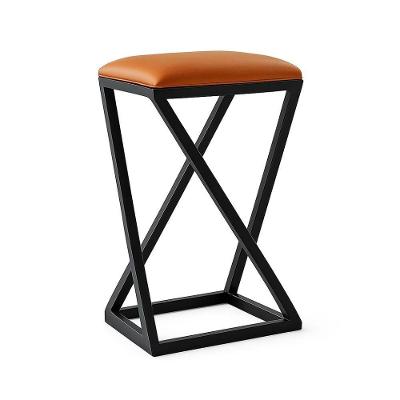 Banqueta Z Baixa 50 Cm Banquinho Cozinha Balcão Bar Corino Cor:caramelo