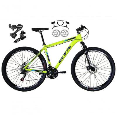 Bicicleta Aro 29 Gta Start Feminina Câmbios Shimano Freio Hidráulico 21v Mtb Alumínio Amarelo Tamanho 15