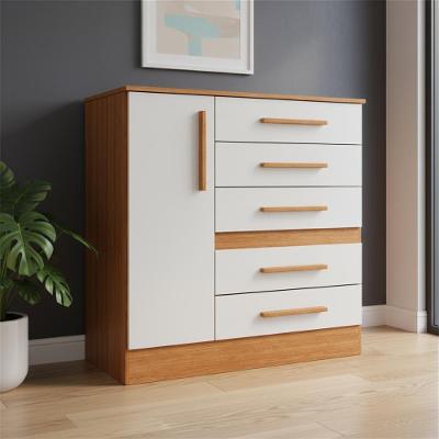 Cômoda Quarto Unissex Com Sapateira 5 Gavetas 2 Repartições - Freijo Offwhite Freijo Offwhite