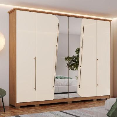 Guarda Roupa Casal 6 Portas 6 Gavetas Dubai Henn Nature Com Off White