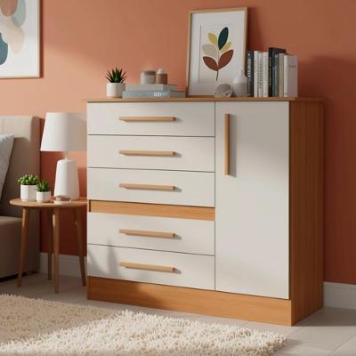 Cômoda Com Sapateira E 5 Gavetas Branca Off-white E Marrom Freijo Offwhite