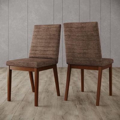 Conjunto 2 Cadeiras Elena Para Mesa De Jantar Nature C/Cacao