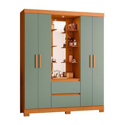 Guarda Roupa 4 Portas 2 Gavetas Quarto Olimpia Cinamomo Com Salvia - Albatroz