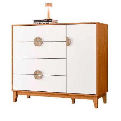 Comoda Sapateira Ipe 4 Gaveira Quartos Cinamomo Com Branco - Albatroz