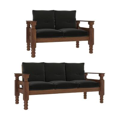 Jogo De Sofá Madeira Maciça 2 E 3 Lugares Liz Multimóveis Cr7004 - Grafite Grafite