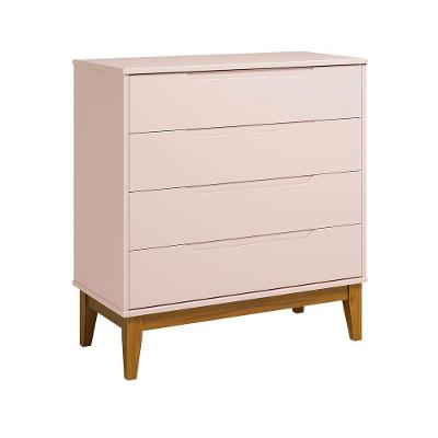 Comoda Gaveteira Elfe Classic 4 Gavetas Rosa Fosco - Moveisaqui