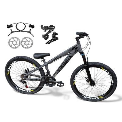Bicicleta Aro 26 Vikingx Tuff Câmbios Shimano Freio Hidráulico 21v Freeride Aro Vmaxx Flame Cinza-Preto X25
