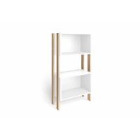 Estante de Livros RT3092 c/ 2 Nichos Rustico/Branco - Movelbento - 1