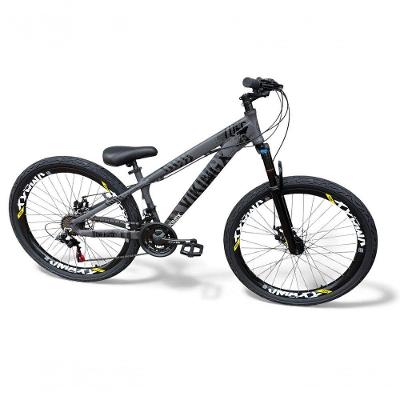 Bicicleta Aro 26 Vikingx Tuff Freeride 21v Aro Vmaxx Freio A Disco Garfo Suspensão Pneu Flame Cinza-Preto X25