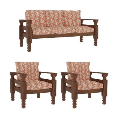 Jogo Sofá Madeira Maciça 3 Lugares E 2 Poltronas Liz