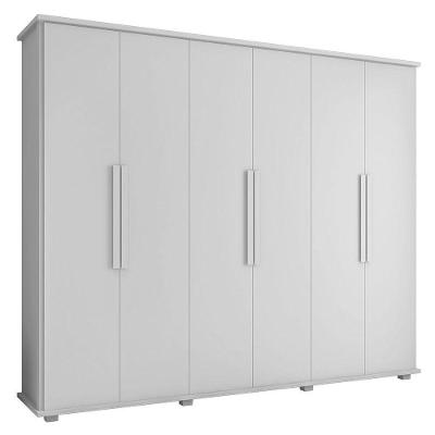 Guarda-roupa Casal Branco 6 Portas 4 Gavetas Canadá - Rv Móveis