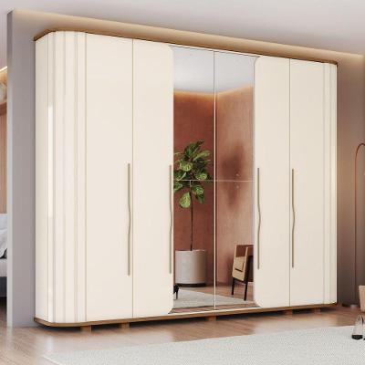 Guarda Roupa Casal Premium 6 Portas 6 Gavetas Pes Inclusos Off White Com Nature