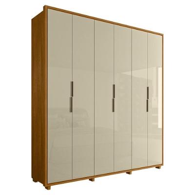 Guarda Roupa Casal Matisse 6 Portas Mdf 210 Cm Cumaru Opala Madetec