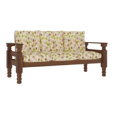 Sofá 3 Lugares Madeira Maciça Liz Multimóveis Vcr7000 - Floral Maracujá Floral Maracujá