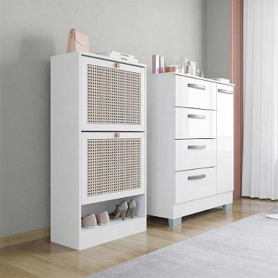 Kit Cômoda Elena E Sapateira 2 Portas Branca Poquema Branco