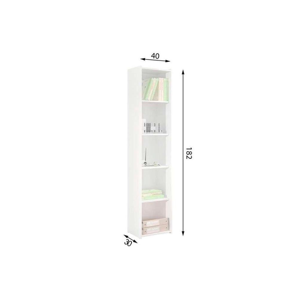 Estante de Escritório ESM206 c/ 4 Prateleiras Branco - Movelbento - 2