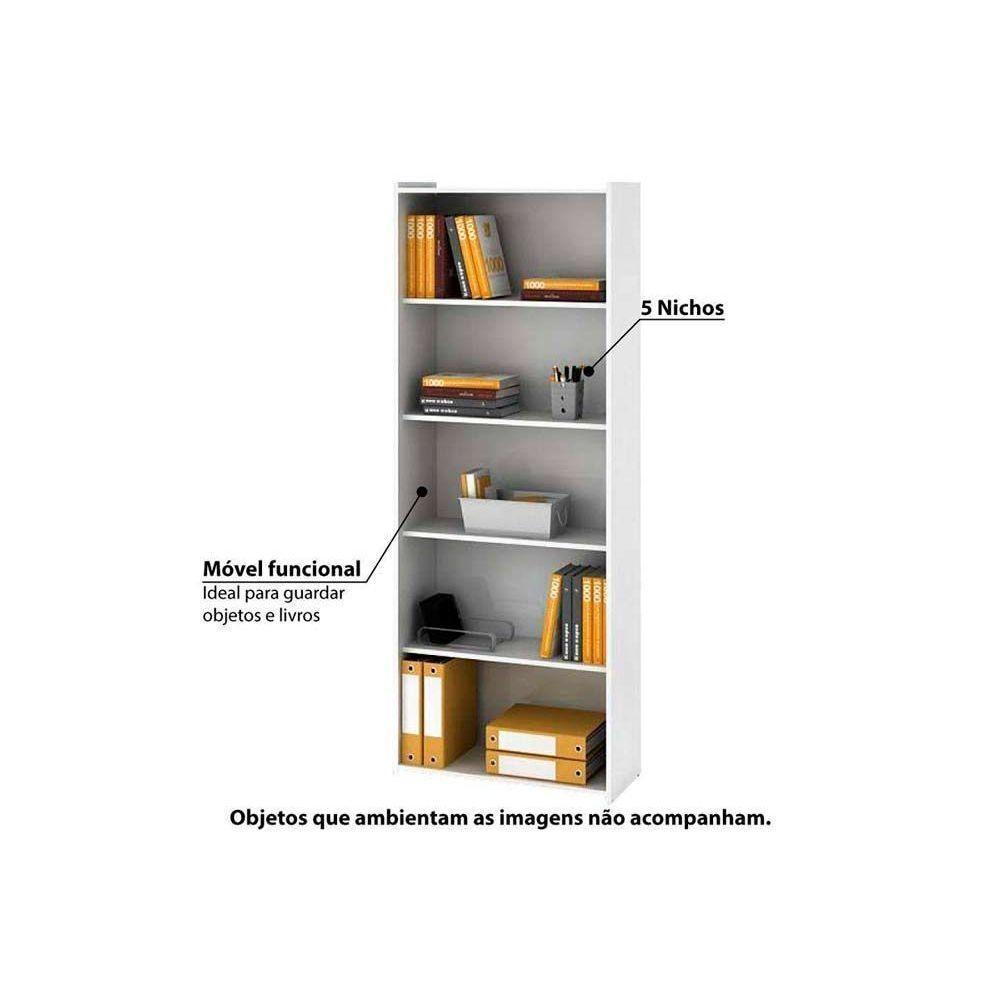 Estante Livreiro de Escritório ESM201 c/ 4 Prateleiras Rustico - Movelbento - 4