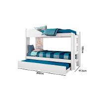 Colchão Physical Ortobom (3un) + Beliche Indy c/ Auxiliar Branco - 9