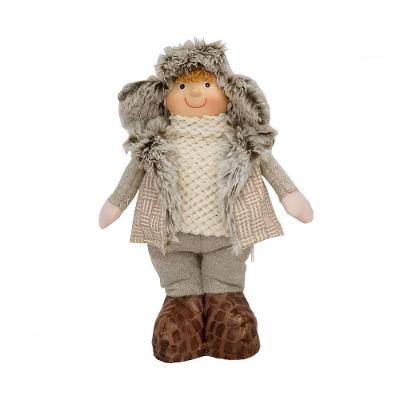 Boneco Decorativo Pelúcia Menino Natalina Enfeite Natal 30cm