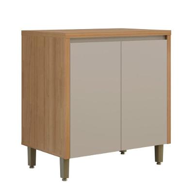 Balcão Sem Tampo Allure Linea Brasil 80cm 100% Mdf Jequitiba/gris Fosco