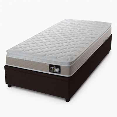 Conjunto Box Baú Prince Com Colchão Hellen D33 Tabaco Com Branco