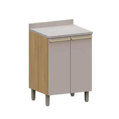 Balcão 2 Portas Com Tampo 60cm Luciane Classic Freijo/cinamomo