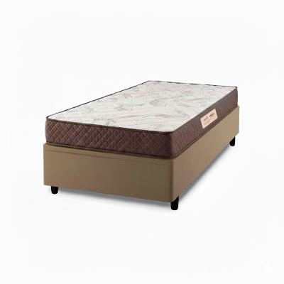 Conjunto Box Baú Solteiro Prince Colchão Ecoline Tabaco Floral