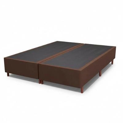 Base Box Queen Size Casal Prince Sued 158x197 Tabaco