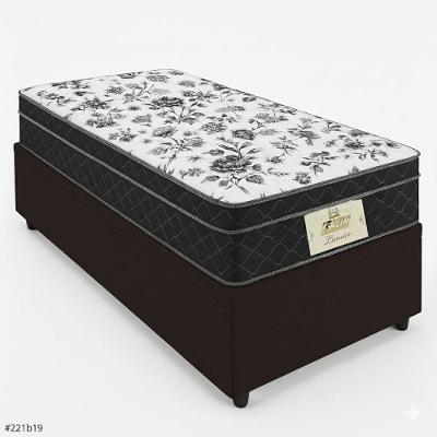 Box Baú Solteiro Com Colchão Gazin Molas Bonnel Tabaco/preto