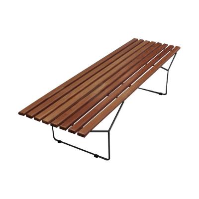 Banco Bertoia Ripado Em Madeira Imbuia Base Preta