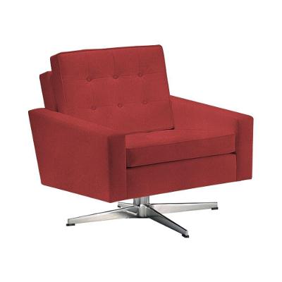 Poltrona Fk Giratória Suede Vermelho Base Alumínio