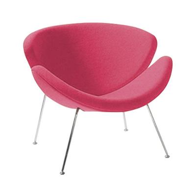 Poltrona Design Trevo Suede Rosa Base Cromada