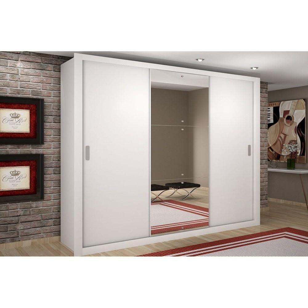 Colchão Pérola Polar (3un) + Guarda Roupa Veneza Luxo + Treliche Plus Branco - 3