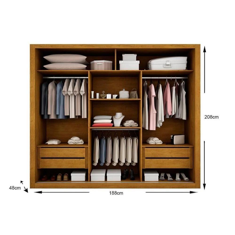 Colchão Pérola Polar (3un) + Guarda Roupa Veneza Luxo + Treliche Plus Branco - 4