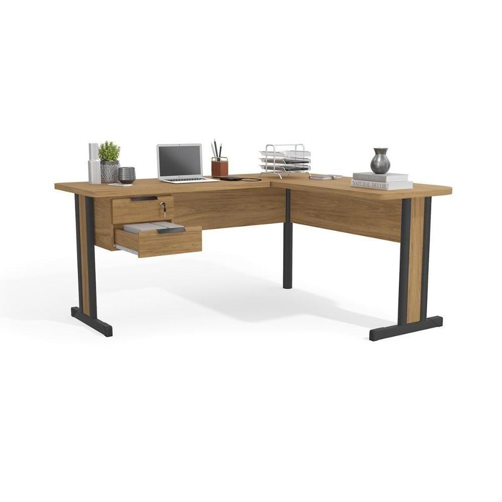 Mesa Canto p/Escritório 1170A c/ 2 Gavetas Itapuã - Kappesberg - 4