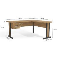 Mesa Canto p/Escritório 1170A c/ 2 Gavetas Itapuã - Kappesberg - 3