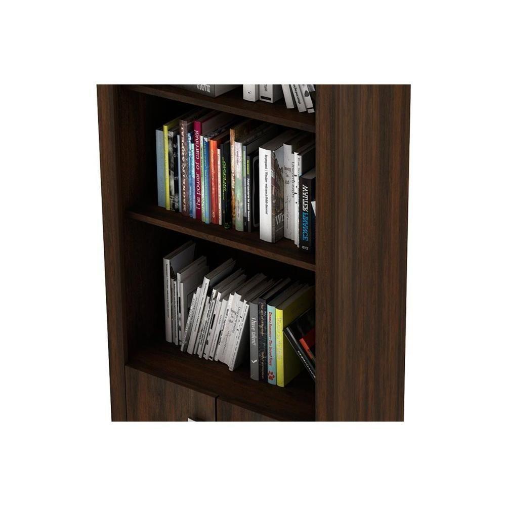 Estante Livreiro Solteiro Me4110 C/ 2 Portas E 3 Prateleiras Preto - Tecno Mobili - 2