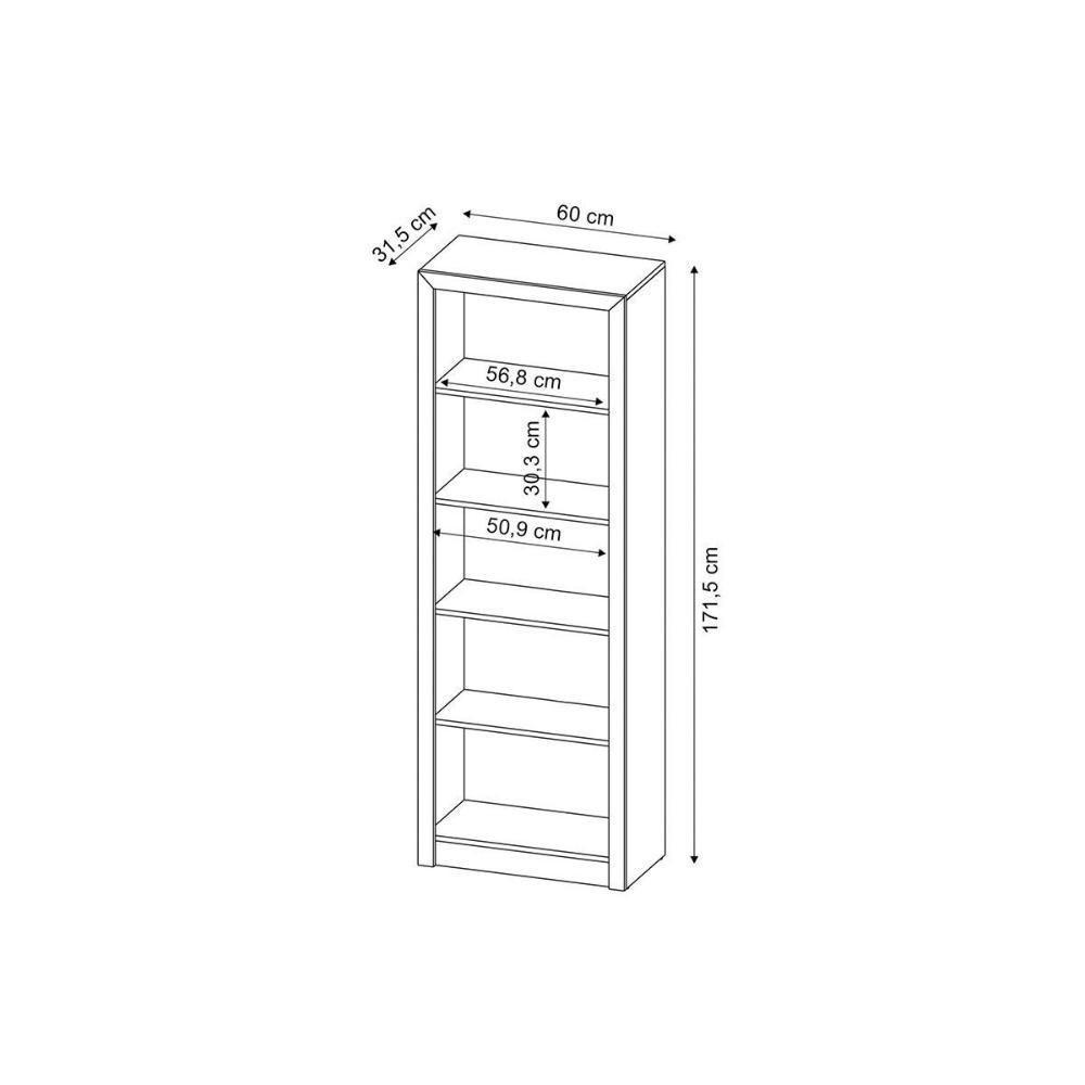 Estante Livreiro Solteiro ME4104 c/ 4 Prateleiras Rústico - Tecno Mobili - 4