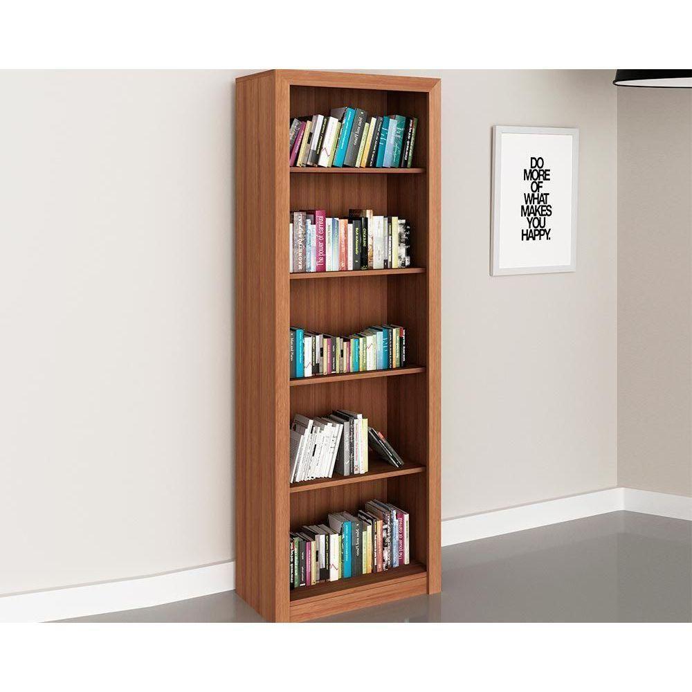 Estante Livreiro Solteiro ME4104 c/ 4 Prateleiras Amêndoa - Tecno Mobili - 1