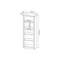 Estante Livreiro Solteiro ME4104 c/ 4 Prateleiras Amêndoa - Tecno Mobili - 3