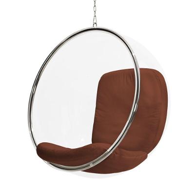 Poltrona Bubble Chair Acrilico Com Estofado Sintético - Marrom