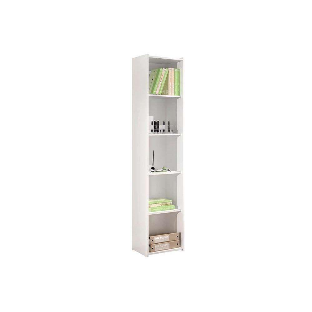 Estante Livreiro Solteiro ESM206 c/ 4 Prateleiras Branco - Movelbento - 1