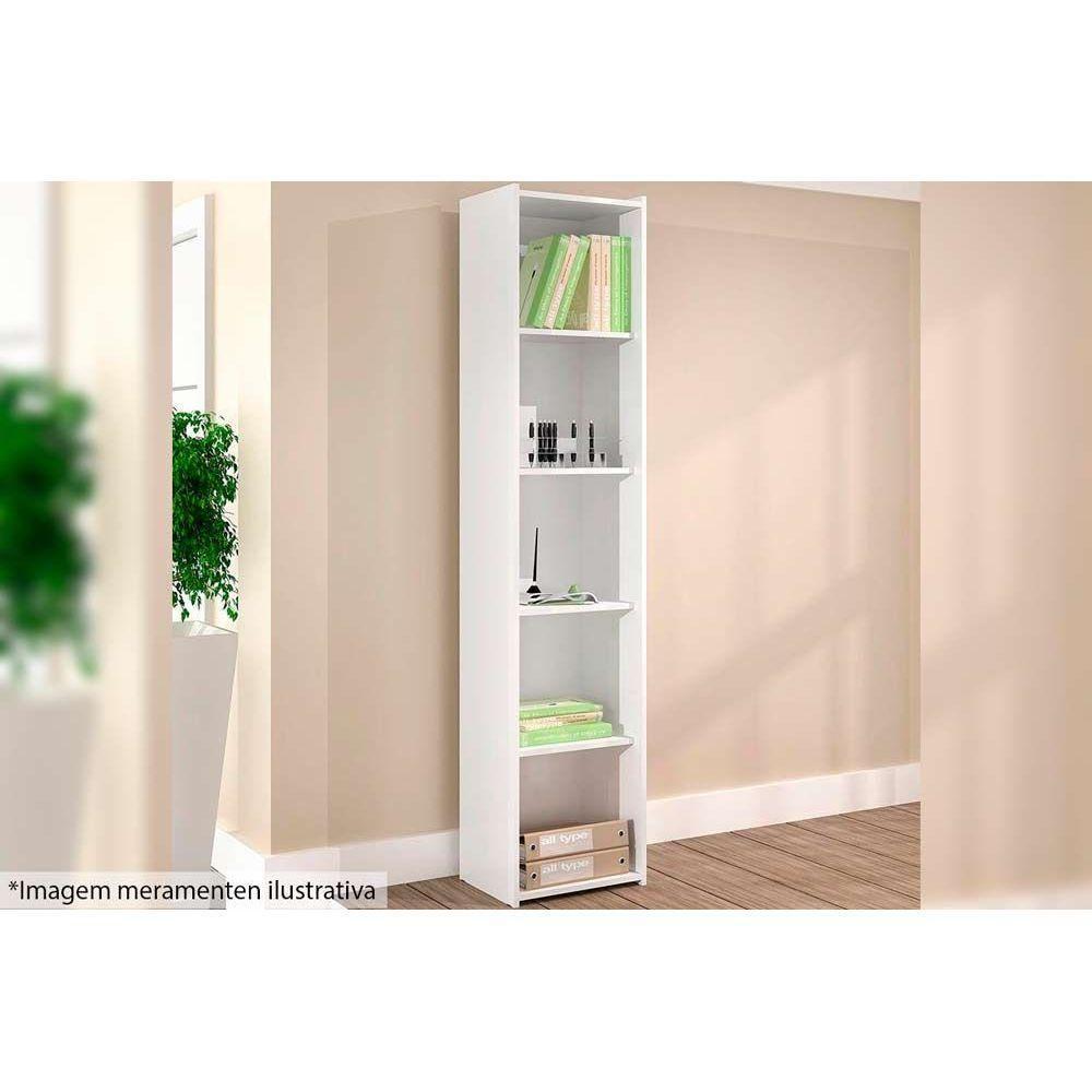 Estante Livreiro Solteiro ESM206 c/ 4 Prateleiras Branco - Movelbento - 2