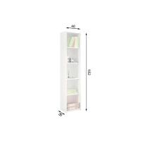 Estante Livreiro Solteiro ESM206 c/ 4 Prateleiras Branco - Movelbento - 3