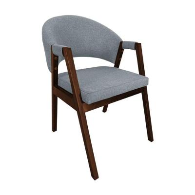 Cadeira De Jantar Madeira Maciça Helen Premium Impermeável Mel Cinza Linho