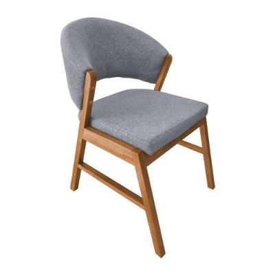 Cadeira De Jantar Madeira Maciça Débora Linho Premium Cerejeira Cinza Linho