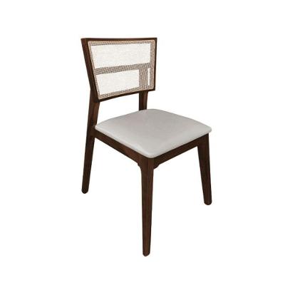 Cadeira De Jantar Em Tela Premium Madeira Maciça Manuela Bege Veludo Mel