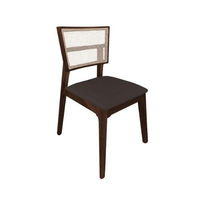 Cadeira De Jantar Em Tela Premium Madeira Maciça Manuela Marrom Veludo Mel