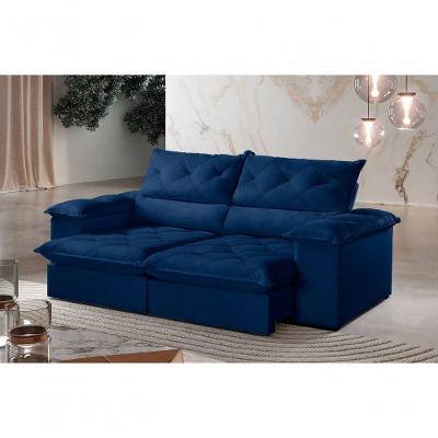Sofá Istambul Retrátil E Reclinável Caixa Zero 240m Pillow De 15cm - Azul