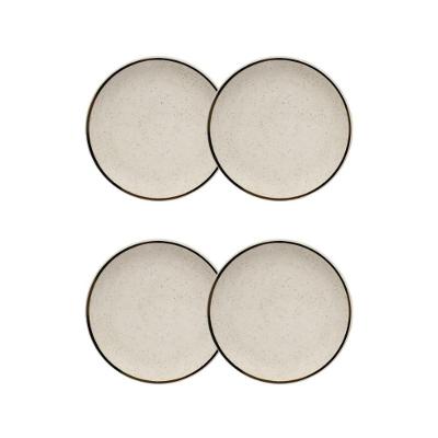 Conjunto 4 Pratos De Sobremesa 18,5 Cm Brisa Cerâmica Oxford